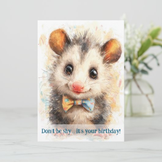 Opossum Birthday Card カード (スタンド正面)