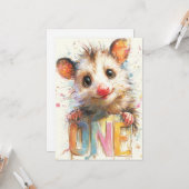 Opossum Birthday Card カード (正面/裏面インサイチュ)