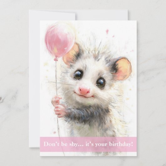 Opossum Birthday Card カード (正面)