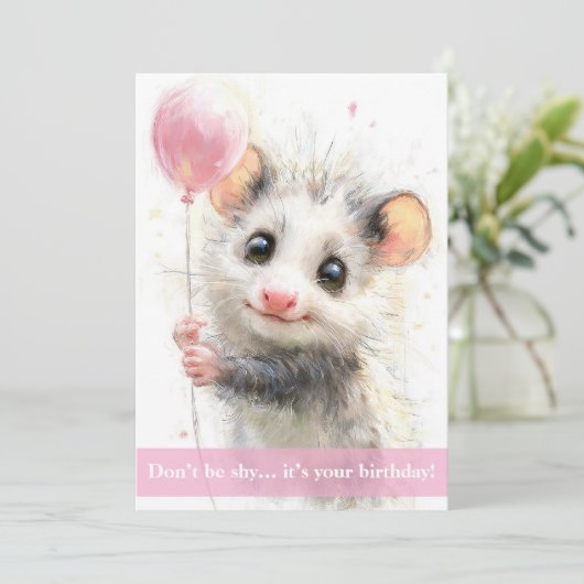 Opossum Birthday Card カード (スタンド正面)