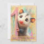 Opossum Birthday Card カード (正面)