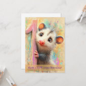 Opossum Birthday Card カード (正面/裏面インサイチュ)