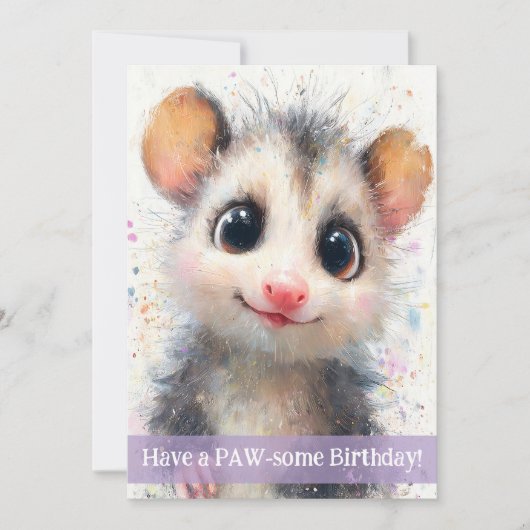 Opossum Birthday Card カード (正面)