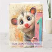Opossum Birthday Card カード (正面)