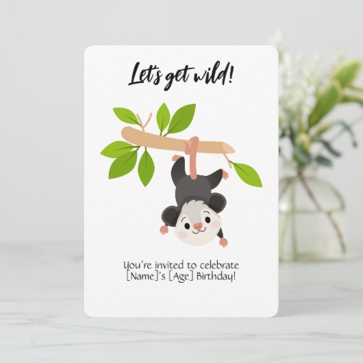 Opossum Birthday Invitation 招待状 (スタンド正面)