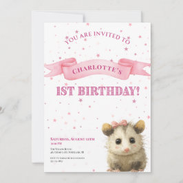 Opossum Birthday Invitation • 1st Birthday セーブザデート