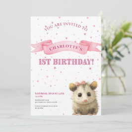 Opossum Birthday Invitation • 1st Birthday セーブザデート