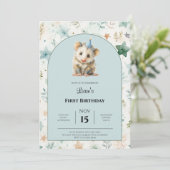 Opossum Birthday Invitation • Cute Woodland Party セーブザデート (スタンド正面)