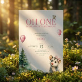 Opossum Birthday Invitation • Oh One 1st Birthday セーブザデート
