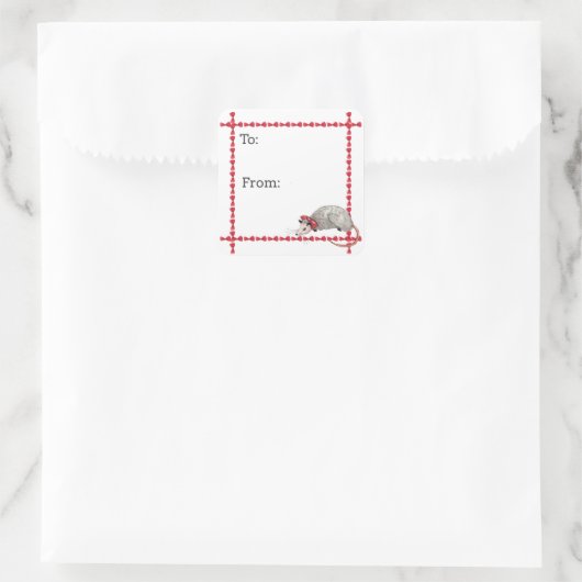 Opossum Holiday Sticker スクエアシール (バッグ)