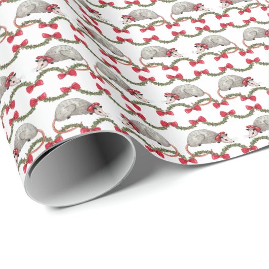 Opossum Holiday Wrapping Paper ラッピングペーパー (ロールコーナー)