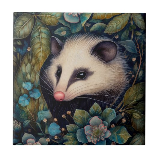 Opossum in the Bramblesセラミックタイル タイル (正面)