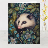 Opossum in the Brambles Greeting Card カード (黄色い花)