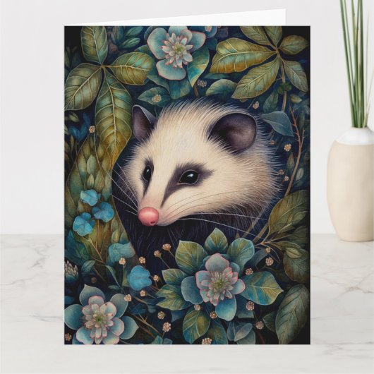 Opossum in the Brambles Greeting Card カード (正面)