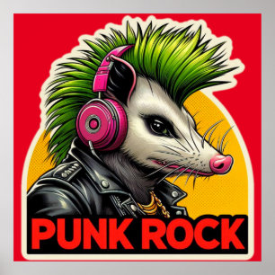 OPOSSUM-PUNKロックグリーン2 ポスター