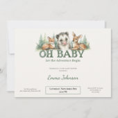 Opossum Woodland Baby Shower Invitation シーズンカード (正面)