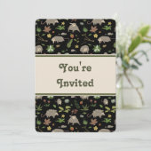 Opossums in Black Birthday Party Invitation (スタンド正面)