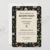 Opossums in Black Birthday Party Invitation (裏面)