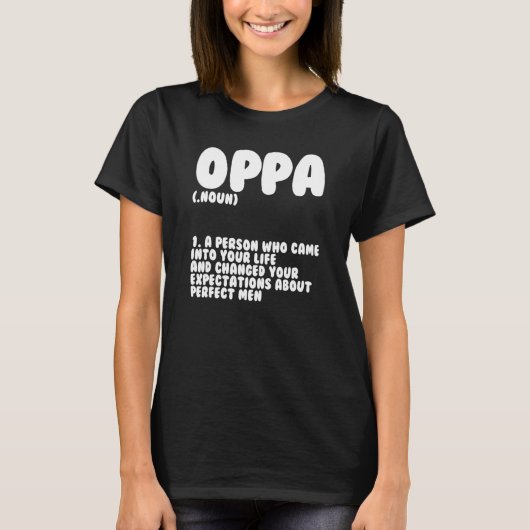 Oppa Definition Saranghae Kdrama Fans Tシャツ (正面)