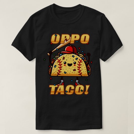 OPPOタコおもしろい野球ソフトボール選手ファンホーム Tシャツ (デザイン正面)