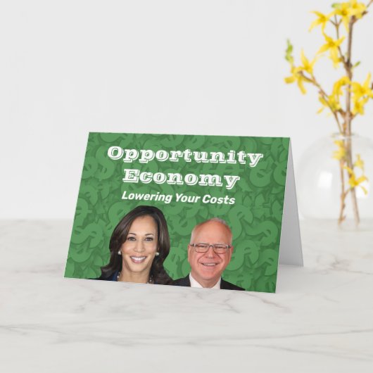 Opportunity Economy Harris Walz 2024 カード (黄色い花)