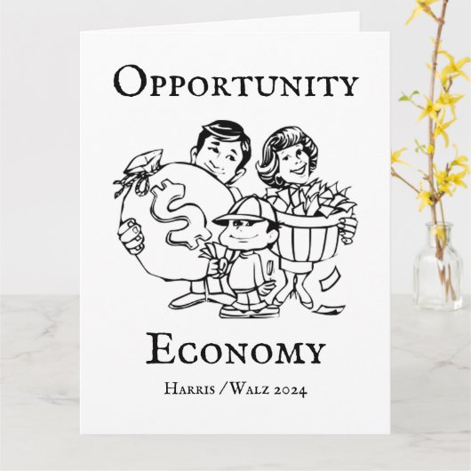 Opportunity Economy Harris Walz 2024 カード (黄色い花)