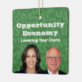 Opportunity Economy Harris Walz 2024 セラミックオーナメント (左)