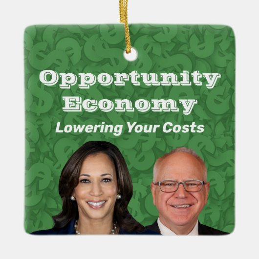 Opportunity Economy Harris Walz 2024 セラミックオーナメント (正面)