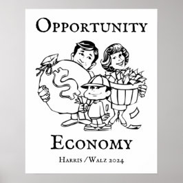 Opportunity Economy Harris Walz 2024 ポスター