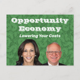 Opportunity Economy Harris Walz 2024 ポストカード