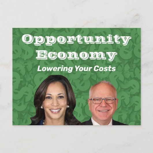 Opportunity Economy Harris Walz 2024 ポストカード (正面)