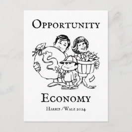 Opportunity Economy Harris Walz 2024 ポストカード