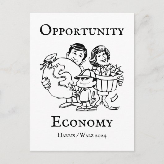 Opportunity Economy Harris Walz 2024 ポストカード (正面)