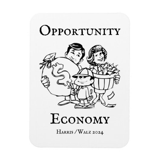 Opportunity Economy Harris Walz 2024 マグネット (縦)