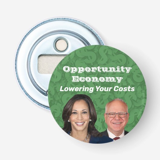 Opportunity Economy Harris Walz 2024 栓抜き (正面)