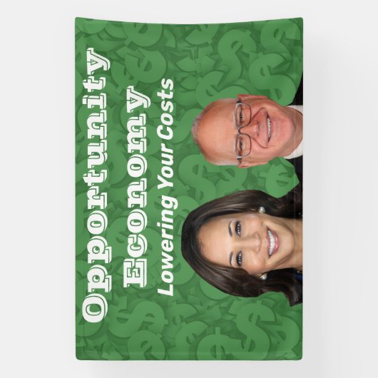 Opportunity Economy Harris Walz 2024 横断幕 (縦)