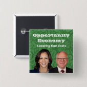 Opportunity Economy Harris Walz 2024 缶バッジ (正面&裏面)