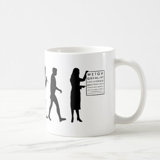 Optemetristの光学眼科医の進化の視力検査表 コーヒーマグカップ (右)