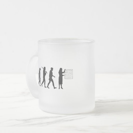 Optemetristの光学眼科医の進化の視力検査表 フロストグラスマグカップ (正面左)