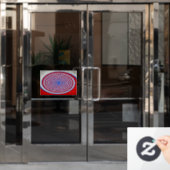Optic Rings – Red Blue Window Decal ウィンドウサイン (オフィスドア)