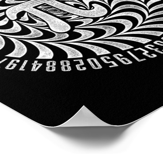 Optical Illusion Geometry Pi Math Science Stem 3.1 ポスター (角)