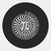 Optical Illusion Geometry Pi Math Science Stem 3.1 ラウンドシール (正面)