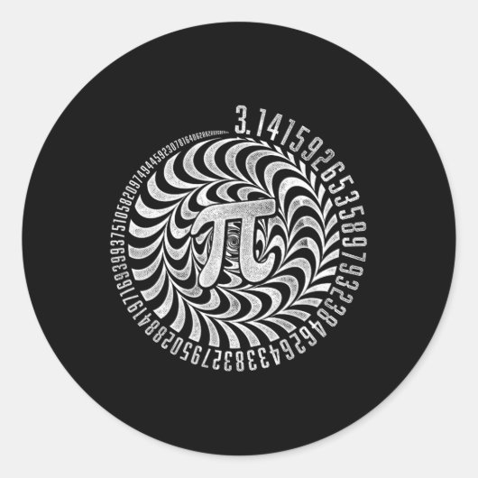 Optical Illusion Geometry Pi Math Science Stem 3.1 ラウンドシール (正面)
