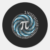Optical Illusion Geometry Pi Math Science Stem 3.1 ラウンドシール (正面)