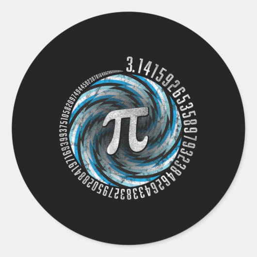 Optical Illusion Geometry Pi Math Science Stem 3.1 ラウンドシール (正面)