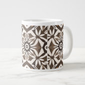 Optical Illusion Op Art Geometric Black White Mug ジャンボコーヒーマグカップ (正面右)