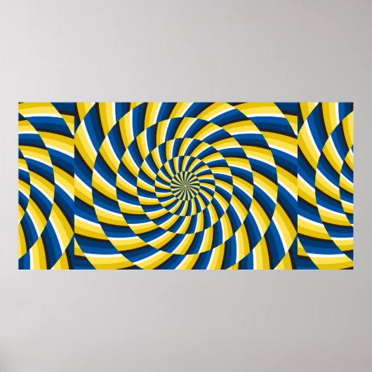 Optical motion illusion Vintage background. Yellow ポスター (正面)