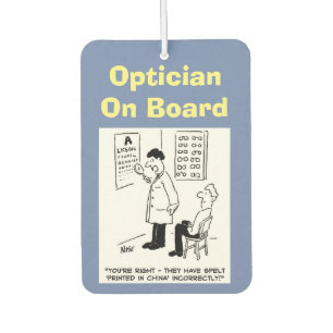 opticianボード。オプティおもしろいシャンについての漫画。 カーエアーフレッシュナー