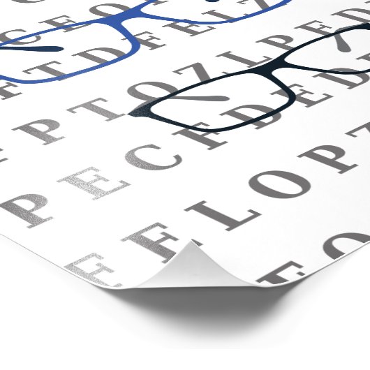 Optician Eye Test Chart and Specs フォトプリント (角)