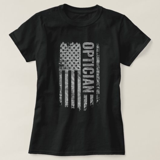 Optician USA Flag Distressed design Tシャツ (デザイン正面)